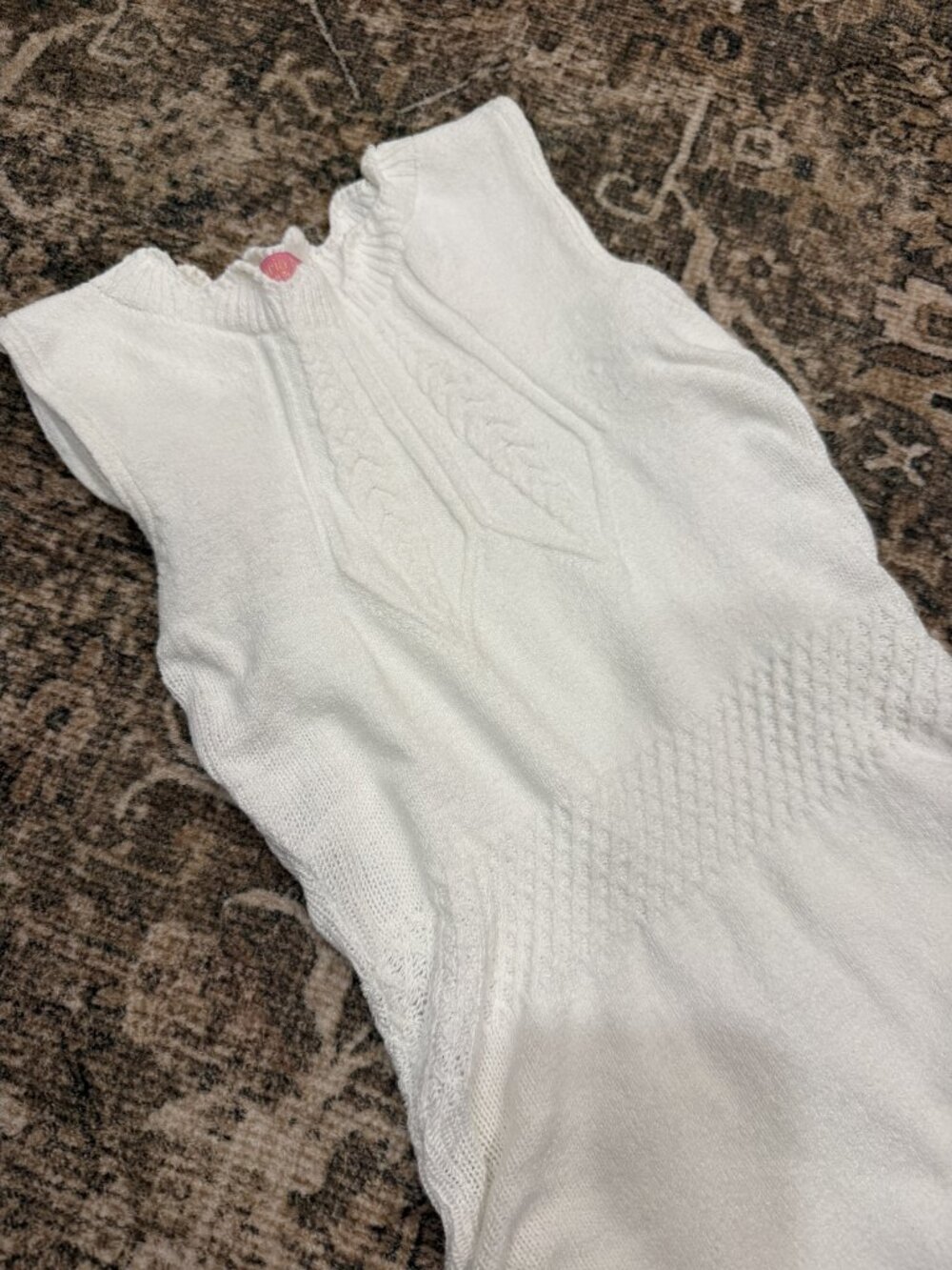 Maria Flor Ivory Scalloped Pointelle Knit Bodysuit Brazil - Picture 2 of 7